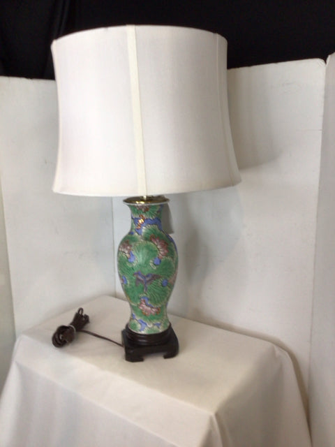 Green/Blue Ceramic Floral Lamp