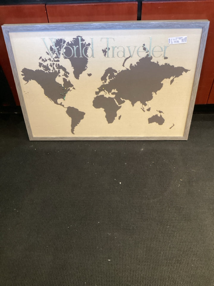White/Gray Map Bulletin Board