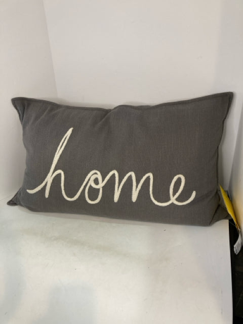 Gray/White Home Pillow