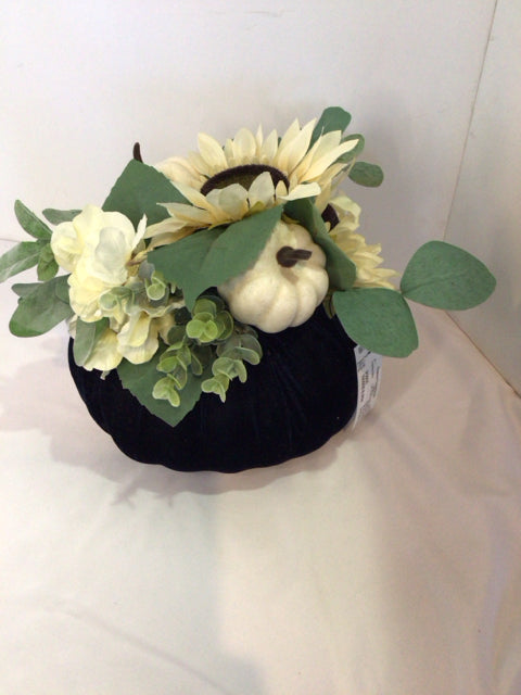 Fall Blue/Green Velvet Pumpkin Sunflower Holiday Item
