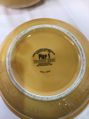 PIER 1 Mixing Gold Ceramic Nesting Bowl Set