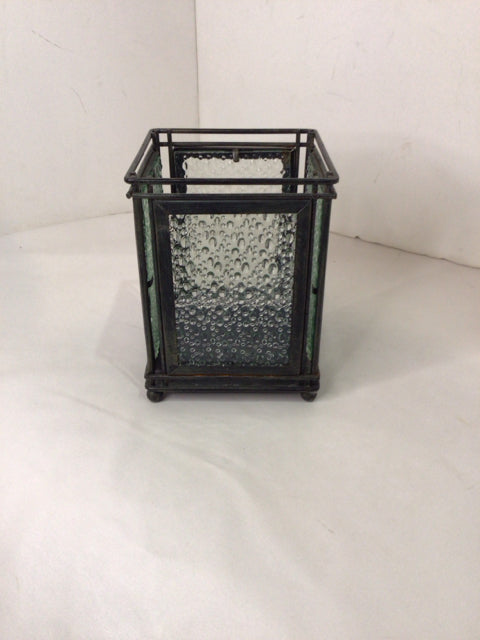 Bronze Metal/Glass Candle Holder