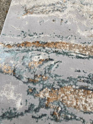 Nourison Polyester 5 x 7 Blue/White Rug