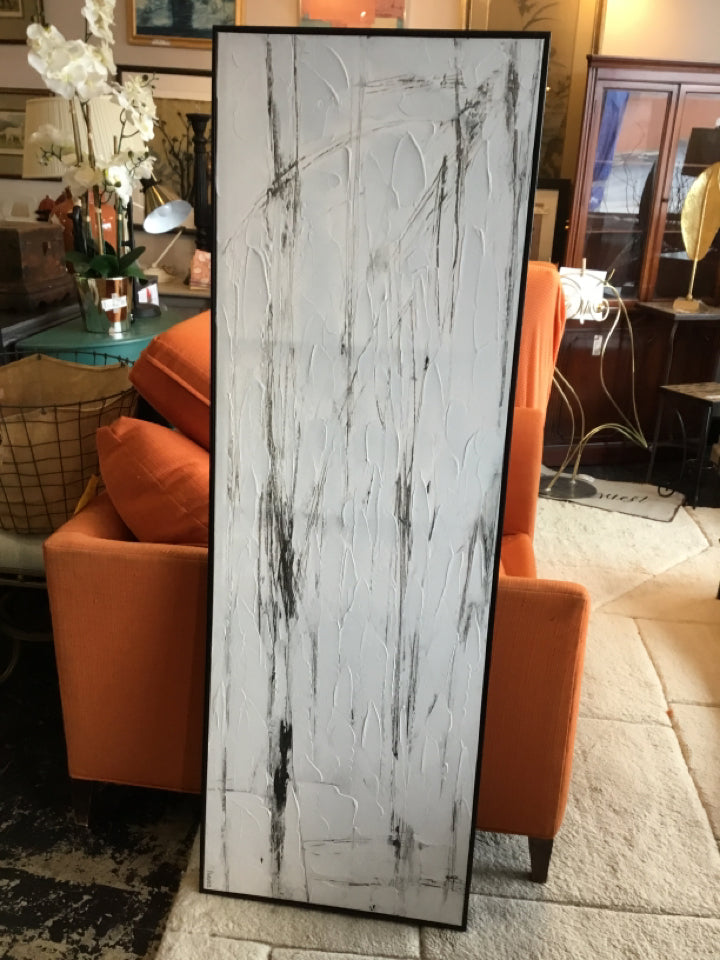 Abstract White/Black Canvas Framed Art