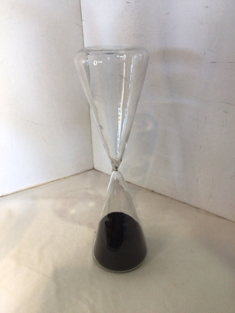 Clear/Black Glass Hourglass