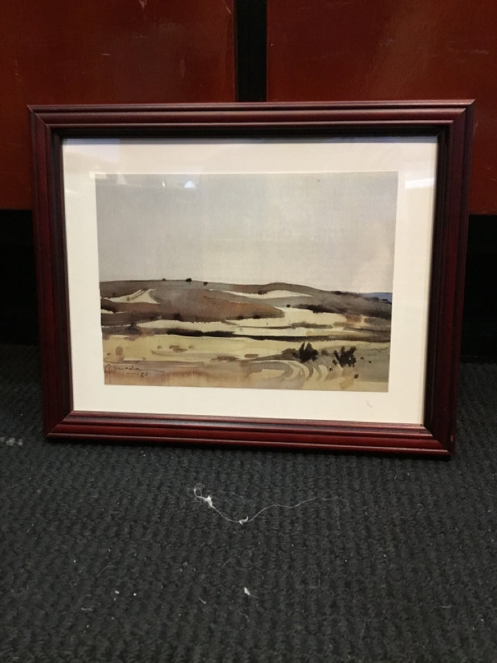 Brown/White Landscape Framed Art