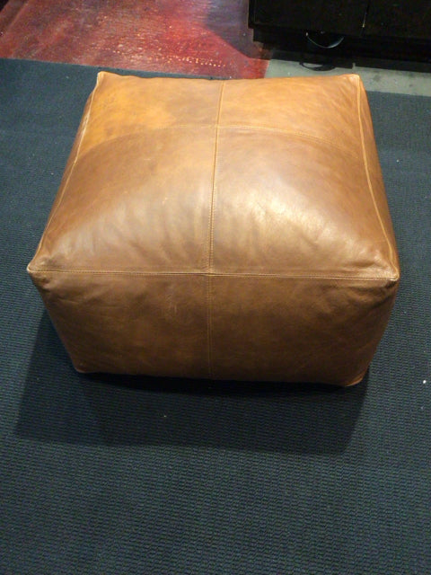 Leather Brown Ottoman