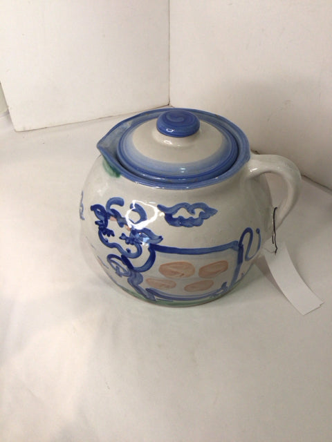 Hadley Bean Pot Blue/White Stoneware AS IS Dish