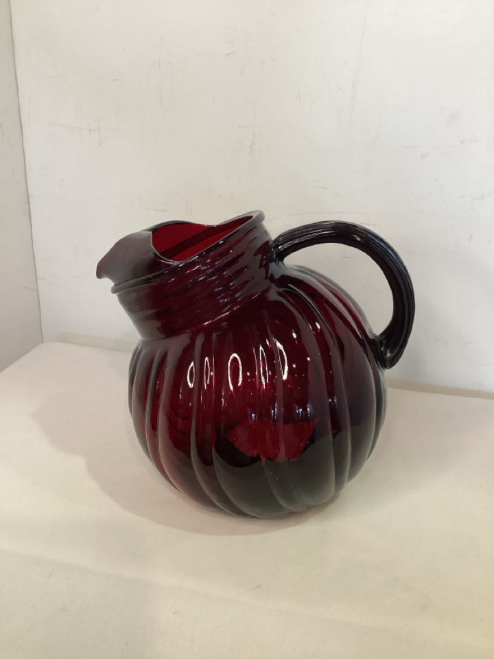 Red Glass Pitcher