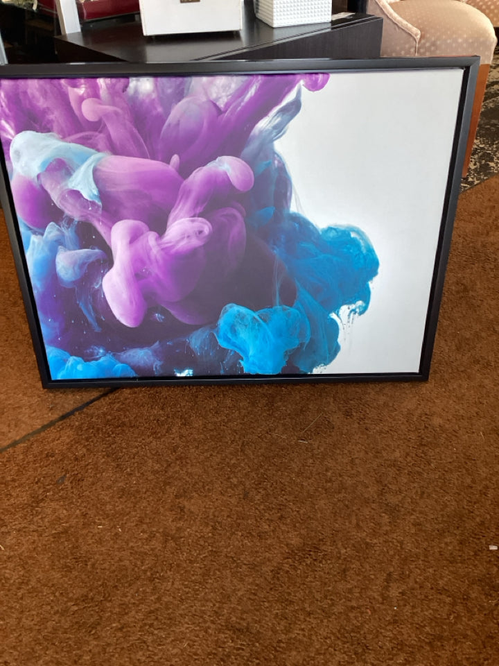 Blue/Purple Swirl Framed Art