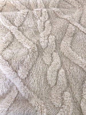 Cream Cotton Plush Throw