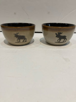 Set of 2 Tan/Brown Ceramic Woodland Holiday Item