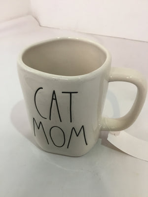 Rae Dunn White Stoneware Words Mug