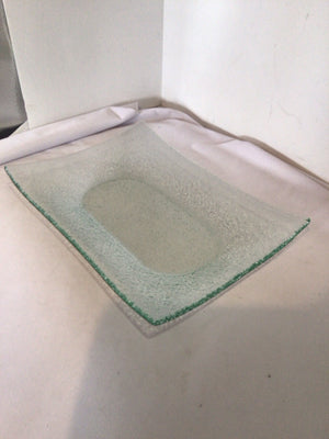 Green Glass Square Tray