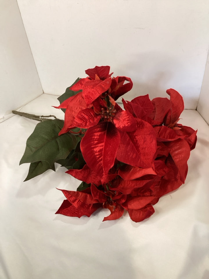 Red/Green Poinsettia Faux Flowers