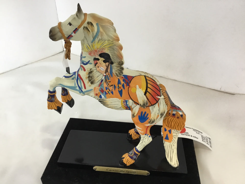 Multi-Color Horse w/Box Figurine