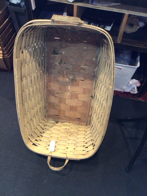 Vintage Yellow Wood Basket