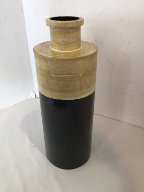 Yellow/Gray Wood Vase