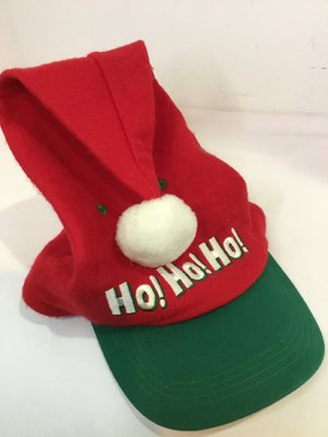 Hat Red/Green Polyester Ho Ho Ho Holiday Item