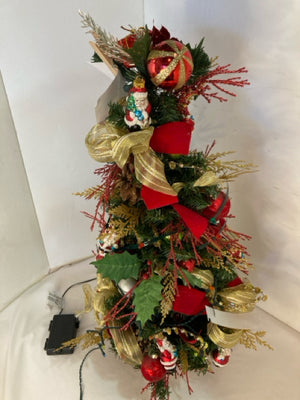 Light Up Green/Red Faux Christmas Tree Holiday Item