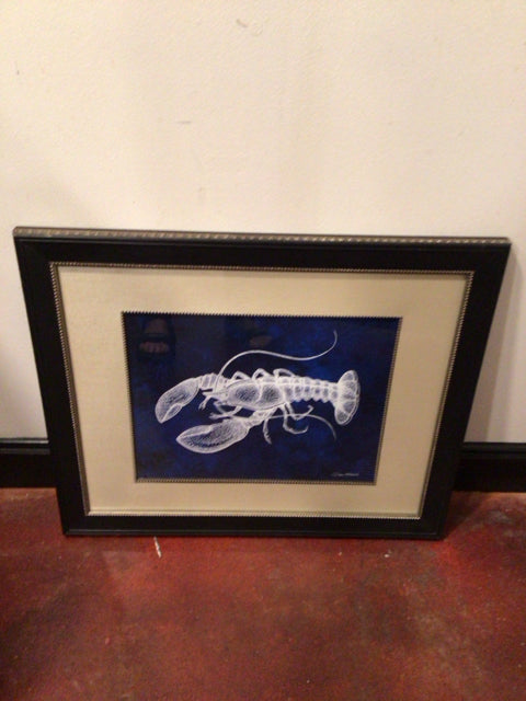Signed Black/White Crab Framed Art
