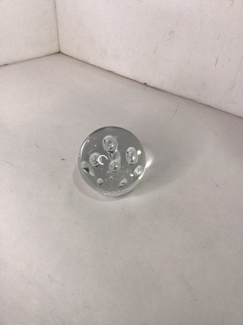 Clear Glass Ball Paperweight