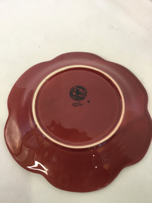 Bordallo Pinheiro Red Ceramic Cabbage Plate