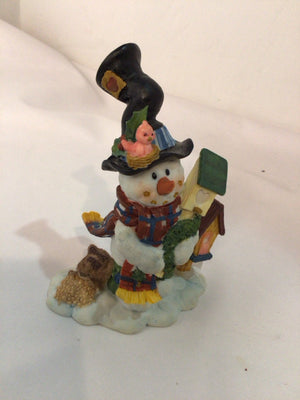 Figurine White/Multi Resin Snowman Holiday Item