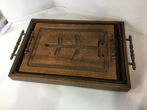 Vintage Brown Wood Meat Tray