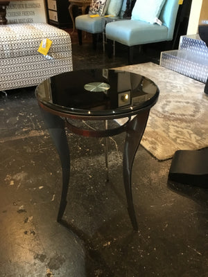 Metal/Glass Black/Silver Table