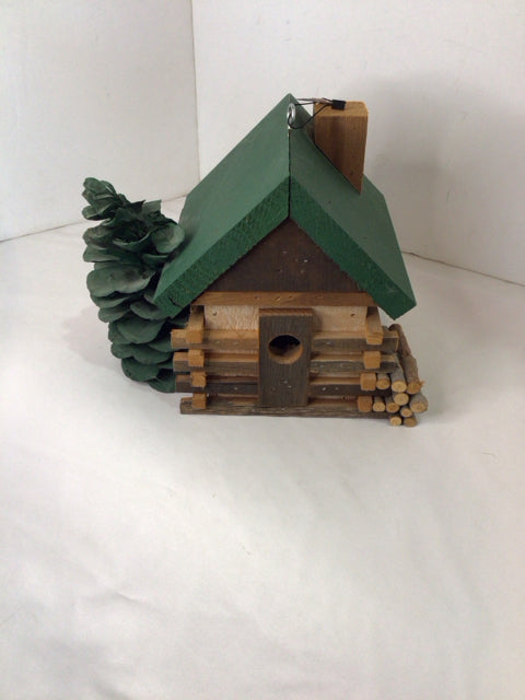 Whimsical Green Wood Bird House