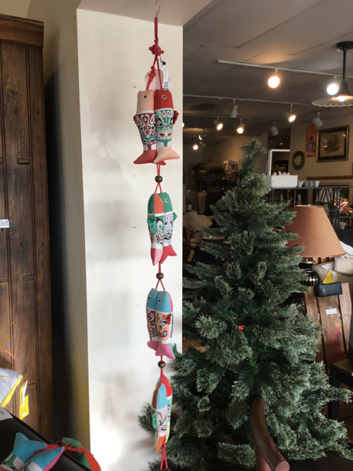 Oriental Multi-Color Cotton Koi Fish Wall Hanging Art