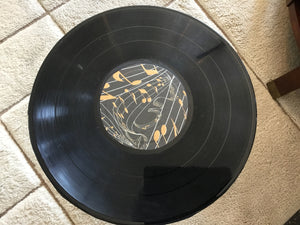 Vinyl Record Round Black Table