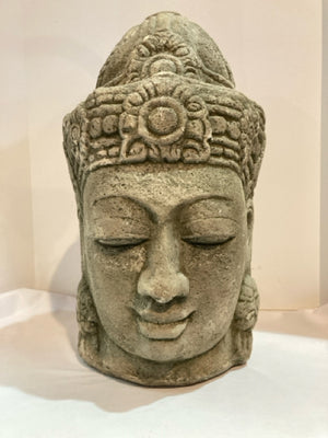 Buddhist Gray Resin Outdoor/Outside Statue