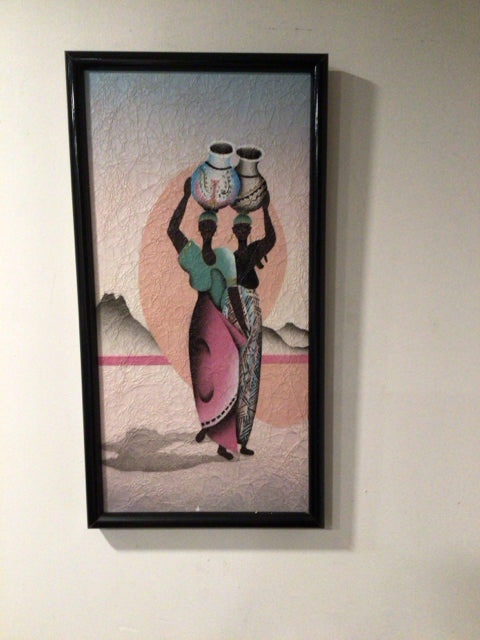 Ethnic Pink/multi Women Framed Art