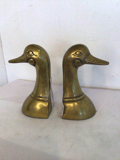 Gold Brass Goose Book End