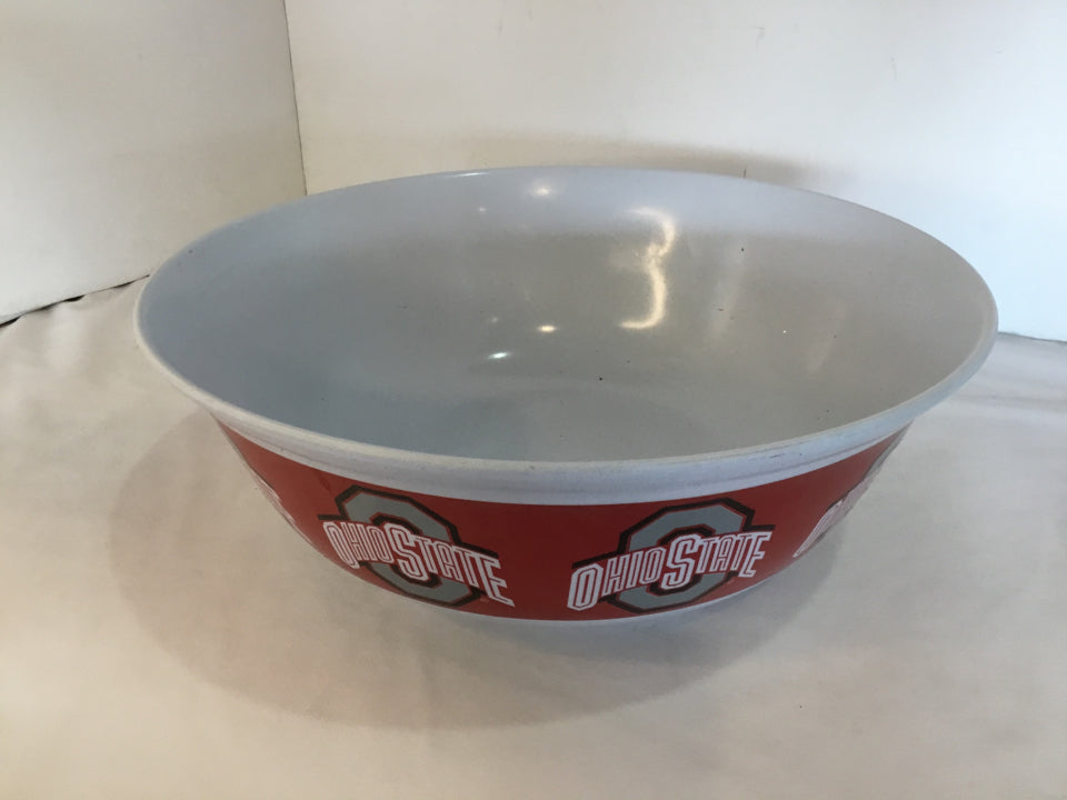 OSU Red/White Melamine Bowl