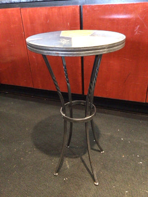 Black/Yellow Wrought Iron Slate Top Plant Stand