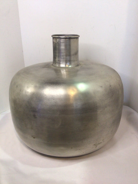 Crate & Barrel Silver Metal Vase