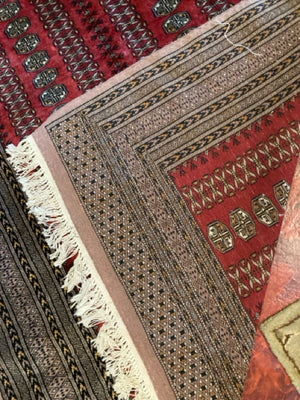 Persian Silk Hand Knotted Red/Blue Rug