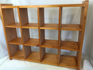 Brown Wood Cubbies Shelf