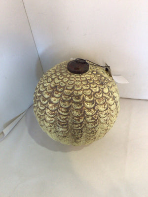 Pottery Barn Christmas Gold Ceramic Oversized Ornament Holiday Item
