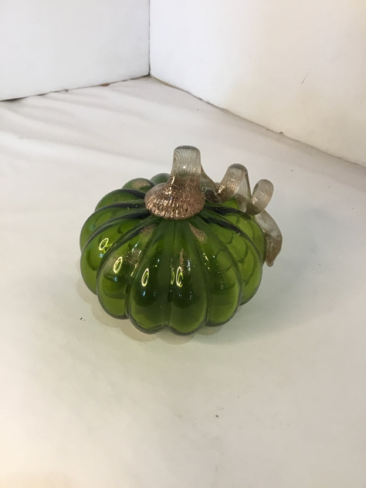 Green Glass Pumpkin Statue
