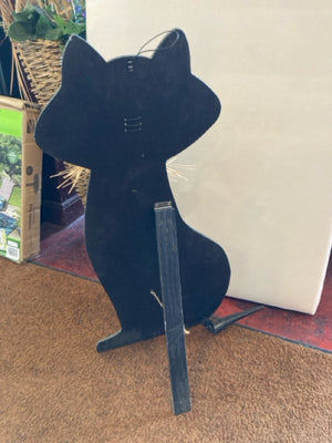 Halloween Black Wood Sign Cat Holiday Item