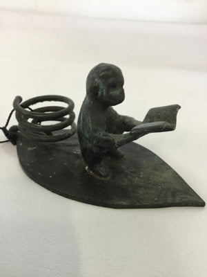 Gray Bronze Monkey Figurine