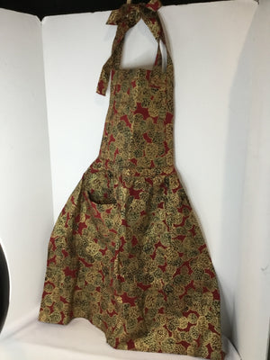 Red/Brown Polyester Pine Cone Apron