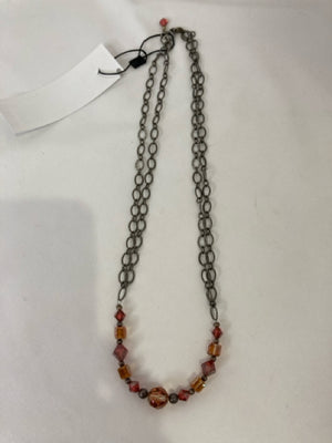 Chain Amber Beaded Necklace