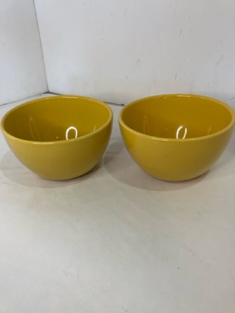 Pair Yellow Ceramic Bowl Set
