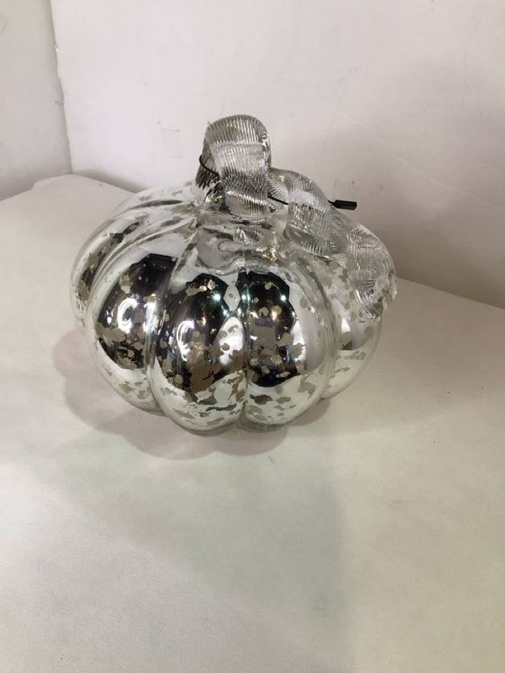 Fall Silver Mercury Glass Pumpkin Holiday Item