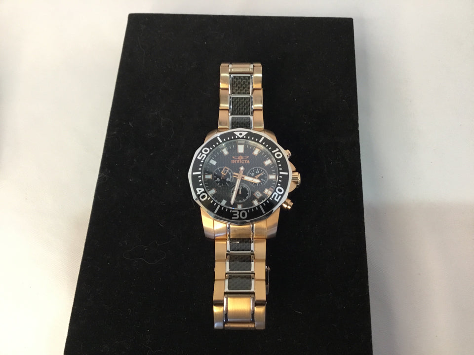 Invicta Men's Gold & Black Stainless Steel Watch